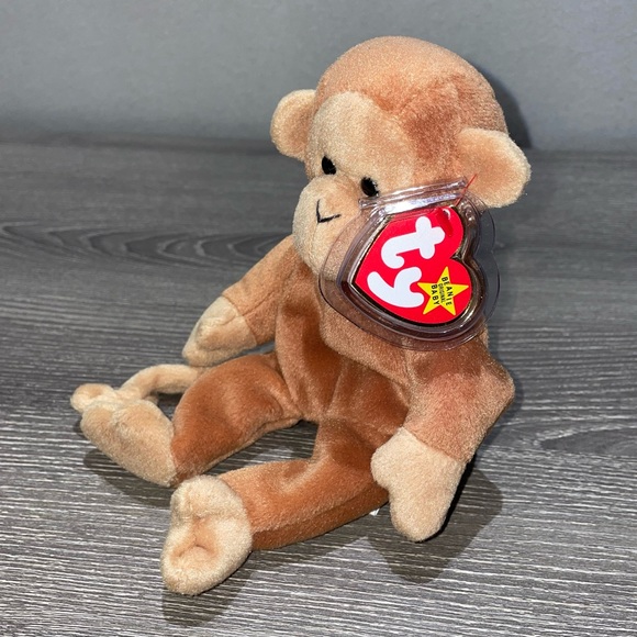 NWT VINTAGE 1995 TY BEANIE BABY Bongo The Monkey Original Animal Plush 8.5”-9” - Picture 2 of 6